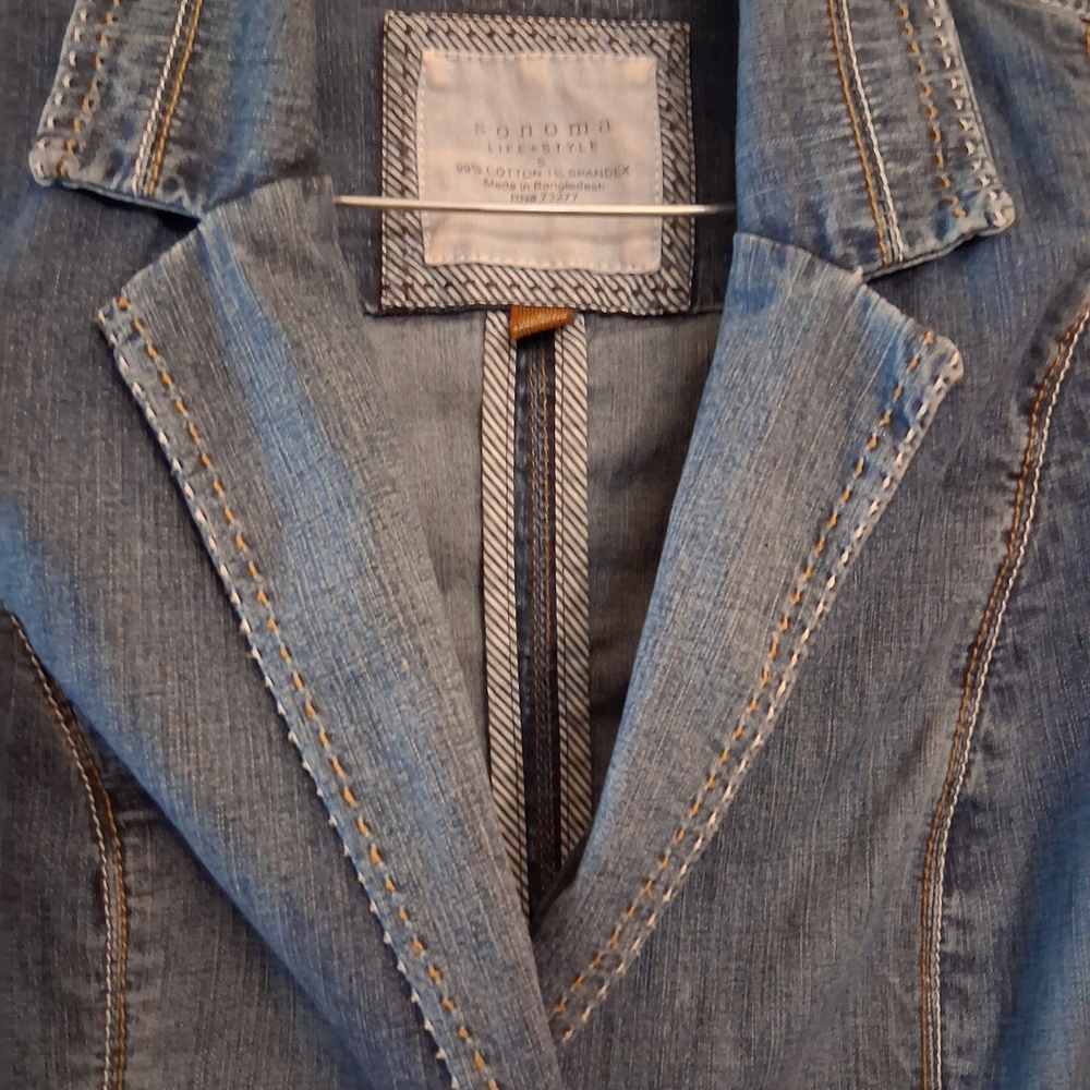 Sonoma Women's Blue Jean Denim Blazer Size S